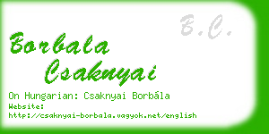 borbala csaknyai business card